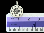 3KH-038 Thai karen hill tribe silver 4 flower print round charm