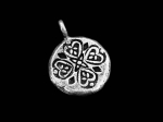 3KH-045 Thai karen hill tribe silver 1 heart print round charm