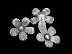 4KH-043 thai karen hill tribe silver 2 flower charm
