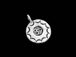 7KH-016 Thai karen hill tribe handmade silver 2 round disc with OM print charm