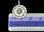 7KH-016 Thai karen hill tribe handmade silver 2 round disc with OM print charm