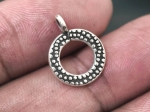 7KH-013 THAI KAREN HILL TRIBE HANDMADE SILVER 4 ROUND HOOP CHARM