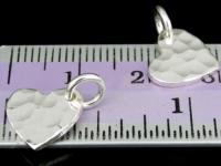 3KH-019 Thai karen hill tribe handmade silver 4 small hammered heart charm