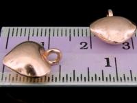 KZ-184 24K rose gold vermeil thai karen hill tribe handmade silver 3 smooth shaped heart charm 