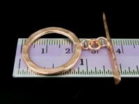 KZ-091 24K rose gold vermeil thai karen hill tribe handmade silver 1 hammered round toggle