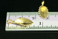 KG-082 thai karen hill tribe handmade silver 6 gold vermeil leaf print charm