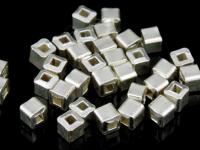 KL-026 Thai karen hill tribe handmade silver 55 mini plain cube bead