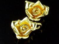 KG-052 24K gold vermeil 2 thai karen hill tribes handmade silver wild rose charm