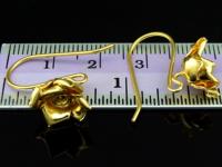 KG-494 Thai karen hill tribes handmade 24K gold vermeil over silver pair wild flower rose earring 