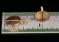 KZ-074 thai karen hill tribe handmade silver 4 rose gold vermeil leaf charm