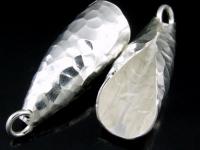 7KH-009 Thai karen hill tribe handmade silver 2 hammered curve petal charm