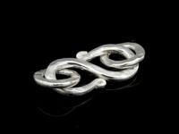 KA-114 Thai karen hill tribe handmade silver 2 Hammered flat wire S. clasp