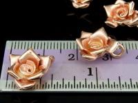 KZ-055 24K rose gold vermeil thai karen hill tribe handmade silver 2 rose charm