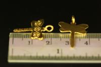 KG-607 24K gold vermeil 4 thai karen hill tribes handmade silver flower print dragonfly charm