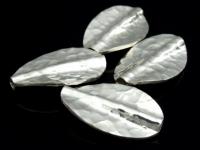 KJ-020 Thai karen hill tribe handmade silver 2 hammered twist leaf bead