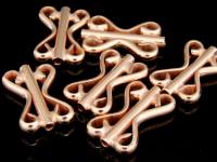 KZ-052 24K rose gold vermeil thai karen hill tribe handmade silver 2 fancy tube bead