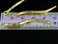 KG-053 24K gold vermeil 3 thai karen hill tribes handmade silver hammered bend bar charm