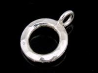 3KH-073 Thai karen hill tribe handmade silver 3 hammered round ring charm