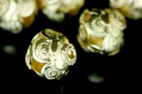 KG-630 Thai karen hill tribe silver 2 gold vermeil fancy round puffy bead