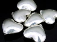 KB-008 Thai karen hill tribe handmade silver 4 hammered heart bead