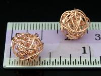 KZ-011 24K rose gold vermeil thai karen hill tribe handmade silver 4 small wire ball bead