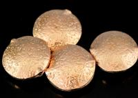 KZ-233 Thai karen hill tribe handmade silver 2 rose gold vermeil hammered puffed bead