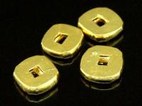 KG-166 24K gold vermeil 10 thai karen hill tribes handmade silver square shape bead