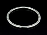 KA-066 Thai karen hill tribe handmade silver 1 hammered round hoop