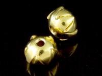 KG-081 24K gold vermeil 5 thai karen hill tribes handmade silver plain lotus bead