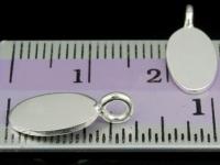 3KH-008 Thai karen hill tribe handmade silver 6 smooth oval flat disc charm