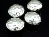 KV-006 Thai karen hill tribe handmade silver 2 hammered round puffy bead