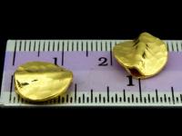 KG-409 24K gold vermeil thai karen hill tribe handmade silver 3 Hammered round disc bead