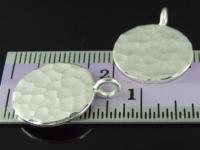 3KH-055 Thai karen hill tribe handmade silver 2 hammered round disc charm ( Single side)