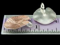 KZ-103 24K rose gold vermeil thai karen hill tribe handmade silver 1 lotus lecf charm