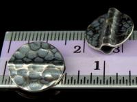 8KH-033 Thai karen hill tribe handmade silver 4 black&white hammered round disc bead