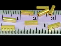 KG-186 24K gold vermeil 20 thai karen hill tribes handmade silver plain square tube bead