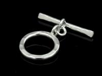 KR-036 Thai karen hill tribe handmade silver 2 hammered round hoop toggle