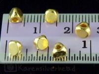 KG-045 24K gold vermeil 10 thai karen hill tribes handmade silver threc face faceted bead