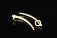 KG-578 thai karen hill tribe handmade silver 4 gold vermeil tusk shape charm with hoop