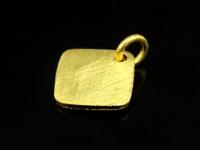 KG-472 24K gold vermeil Karen hill tribe handmade silver 2 brush square charm 
