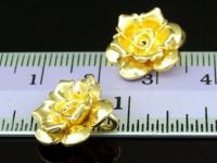 KG-182 24k gold vermeil 2 thai karen hill tribes handmade silver wild rose charms