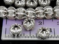 KE-006 Thai karen hill tribe handmade silver 6 daisy print fancy spacer bead