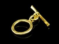 KG-272 24K gold vermeil 2 thai karen hill tribes silver hammered round toggles