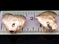 KZ-159 24K rose gold vermeil thai karen hill tribe handmade silver 2 hammered heart shape bead 