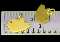 KG-549 Thai karen hill tribe silver 4 gold vrmeil medium die cut chick bird shape charm