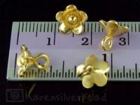 KG-050 24K gold vermeil 5 thai karen hill tribes handmade silver wild flower charm 