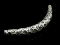 KS-026 Thai karen hill tribe handmade silver 1 hammered curved tube bead 