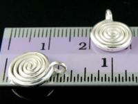 3KH-115 Thai karen hill handmade tribe silver 2 swirl wire charm