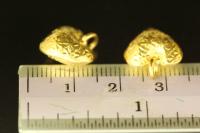 KG-615 24K gold vermeil thai karen hill silver 4 flower print heart puffy charm