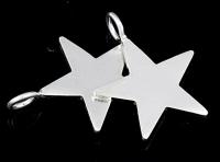 3KH-127 Thai karen hill silver 2 Large die cut star shape charm